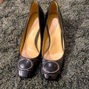 Naturalizer Patent Leather Pumps with buckle and 2” block heel